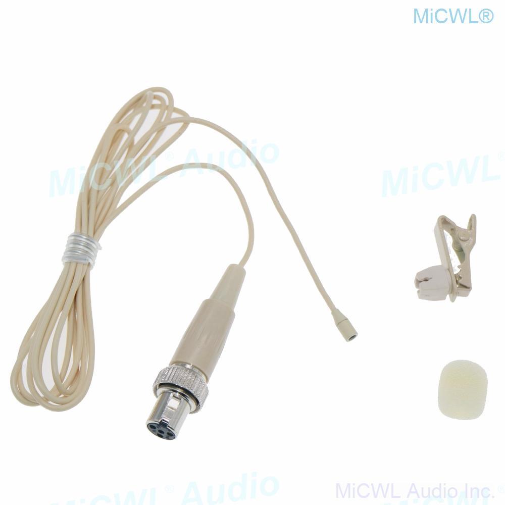 Miniature Lavalier Lapel Microphone For MiPro Audio Wireless Mics System TA4F 4Pin Lock - MiCWL Audio Inc