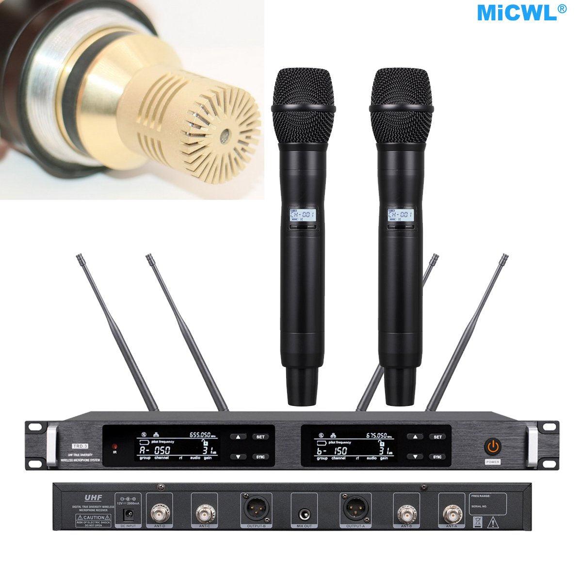 High-Tech UHF 300 Channel KSK8 SM9 Condenser Capsule Handheld Stage DJ Karaoke Vocal Concert Mics ULXD4D True Diversity System - MiCWL Audio Inc