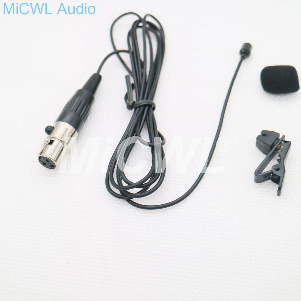 Mini Tie Clip Lavalier Microphone for AKG Samson Gemini TA3F 3Pin XLR Belt Pack Wireless System Black Beige color - MiCWL Audio Inc