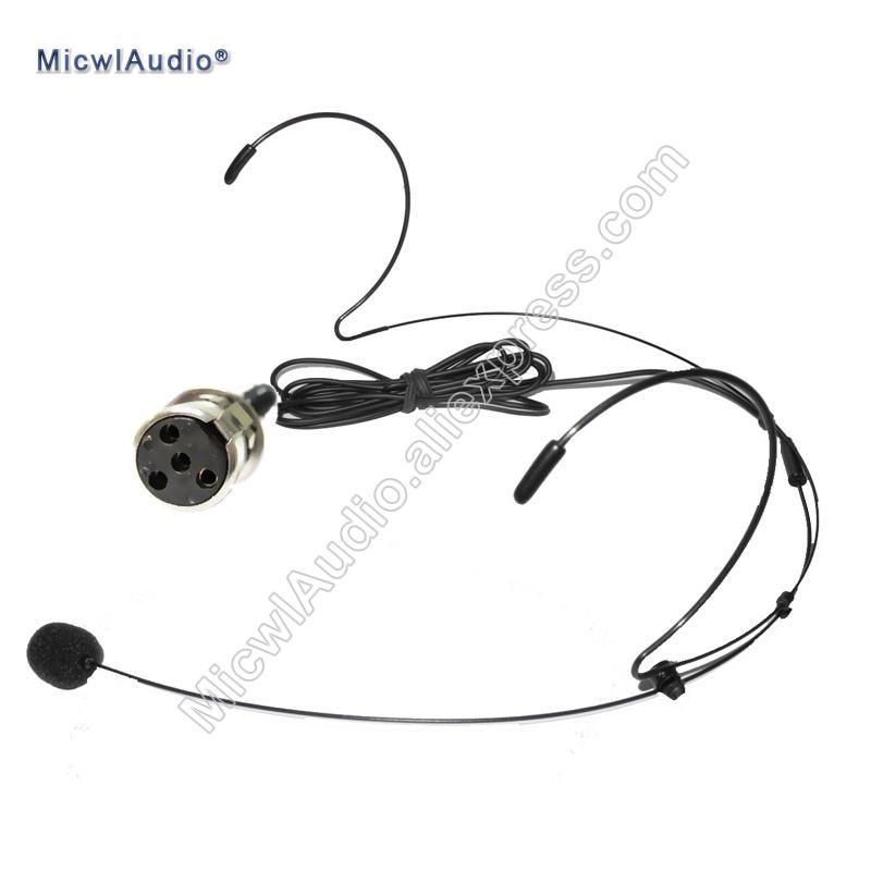 Headset Microphone Conference Stage Headworn Condenser Microphone Mini 4Pin XLR for Shure TA4F Black MicwlAudio 40-007 - MiCWL Audio Inc