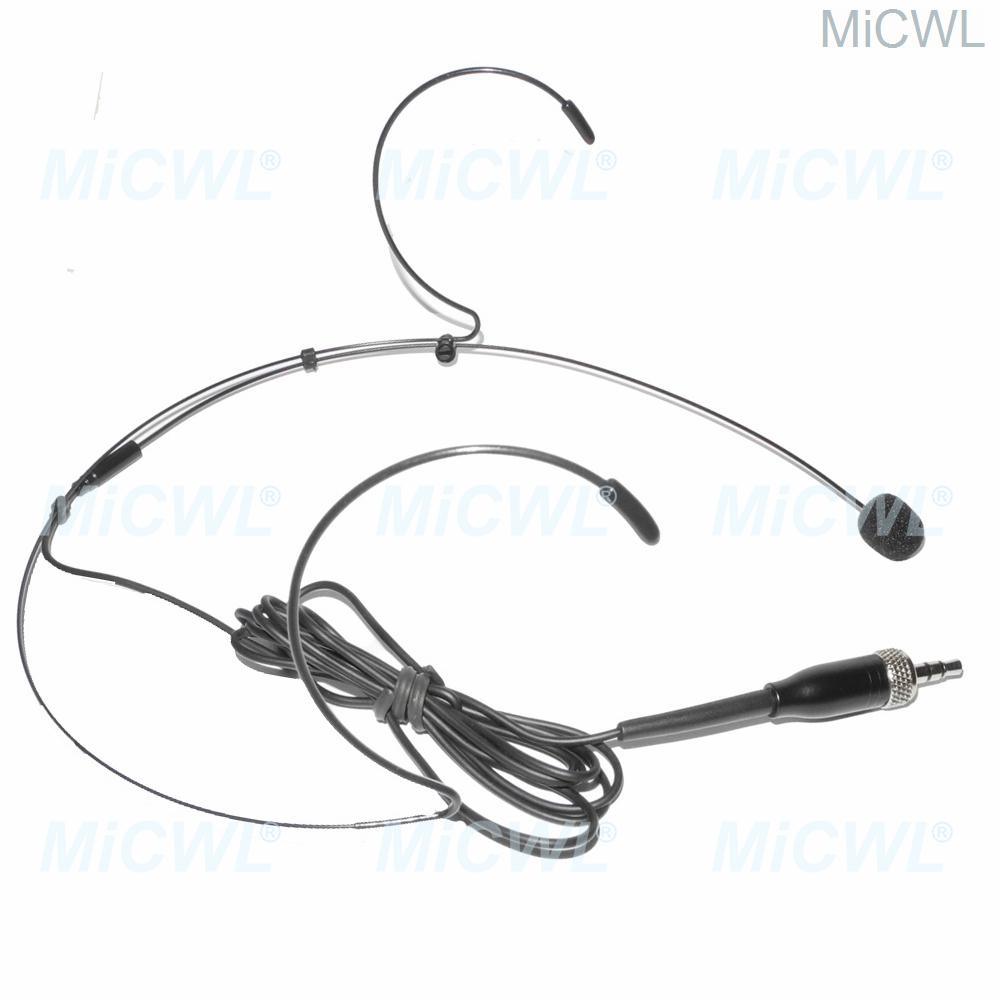 MiCWL SL HeadMic Black Headset Pro Microphone For Sennheiser G1 G3 G3 G4 Wireless BeltPack Transmitter 3.5mm Sterel Lock Screw - MiCWL Audio Inc