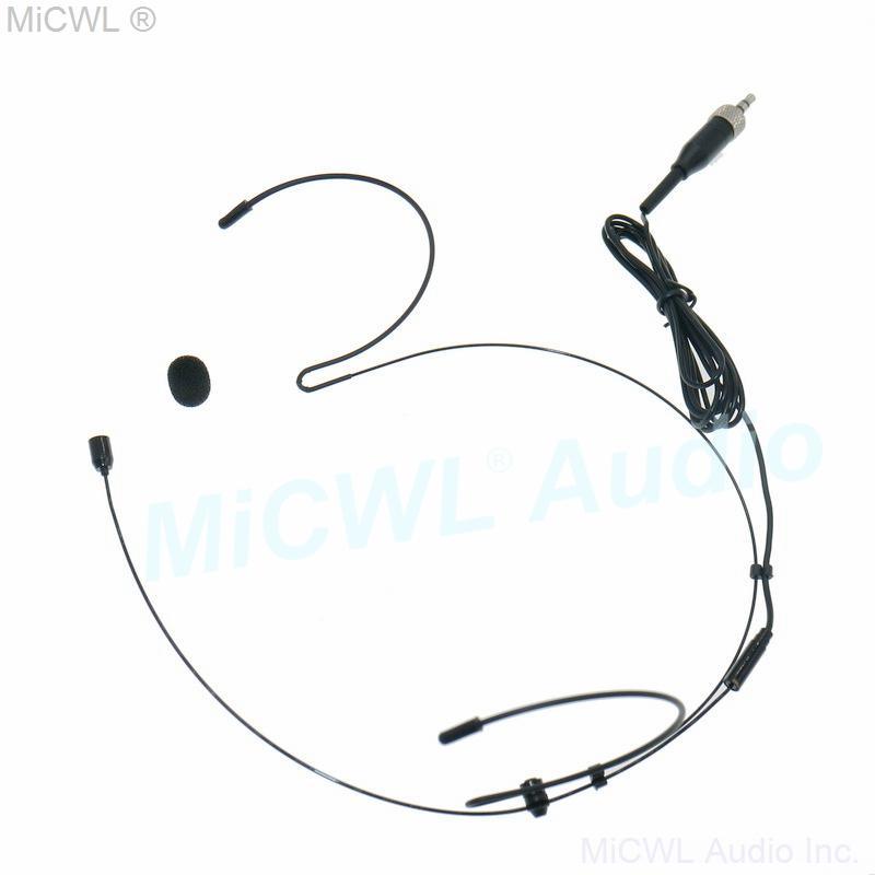 Hidden Authentic Black Headset Microphone For Sennheiser G2 G3 G4 G5 BeltPack 3.5mm Lock plugs - MiCWL Audio Inc