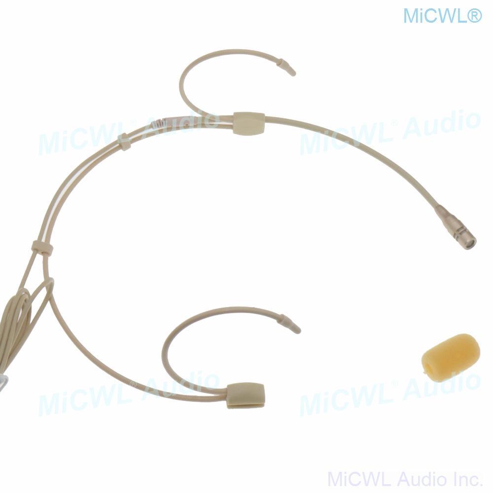 CS90 Beige SK Cardioid Headset Microphone 3.5mm Stereo Lock for Sennheiser G1 G2 G3 G4 Wireless BeltPack Karaoke Sing Stage - MiCWL Audio Inc