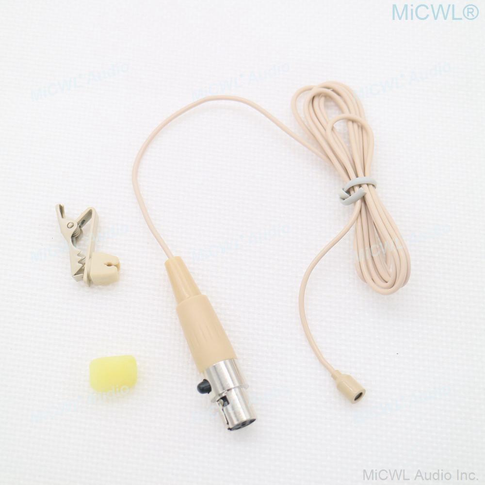 Replaceable Tie Clip Lapel Microphone For AKG Shure Audio-Technica Sennheise MiPro Wireless Beige Omnidirectional Mic Mike Mini - MiCWL Audio Inc