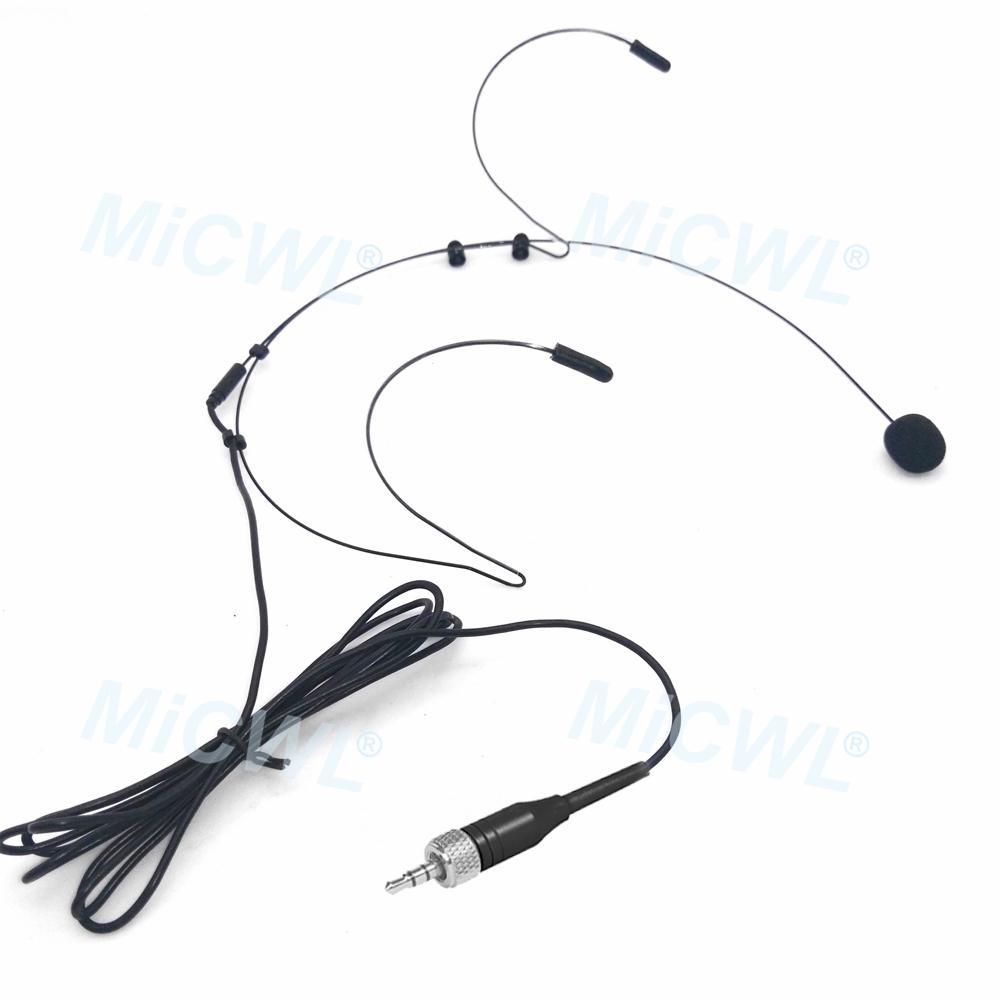 Black Omnidirectional Headset Microphone for Audio-Technica ATW Sennheiser G3 G4 Shure ULX UR AKG MiPro ACT 3.5mm Jack Condenser - MiCWL Audio Inc