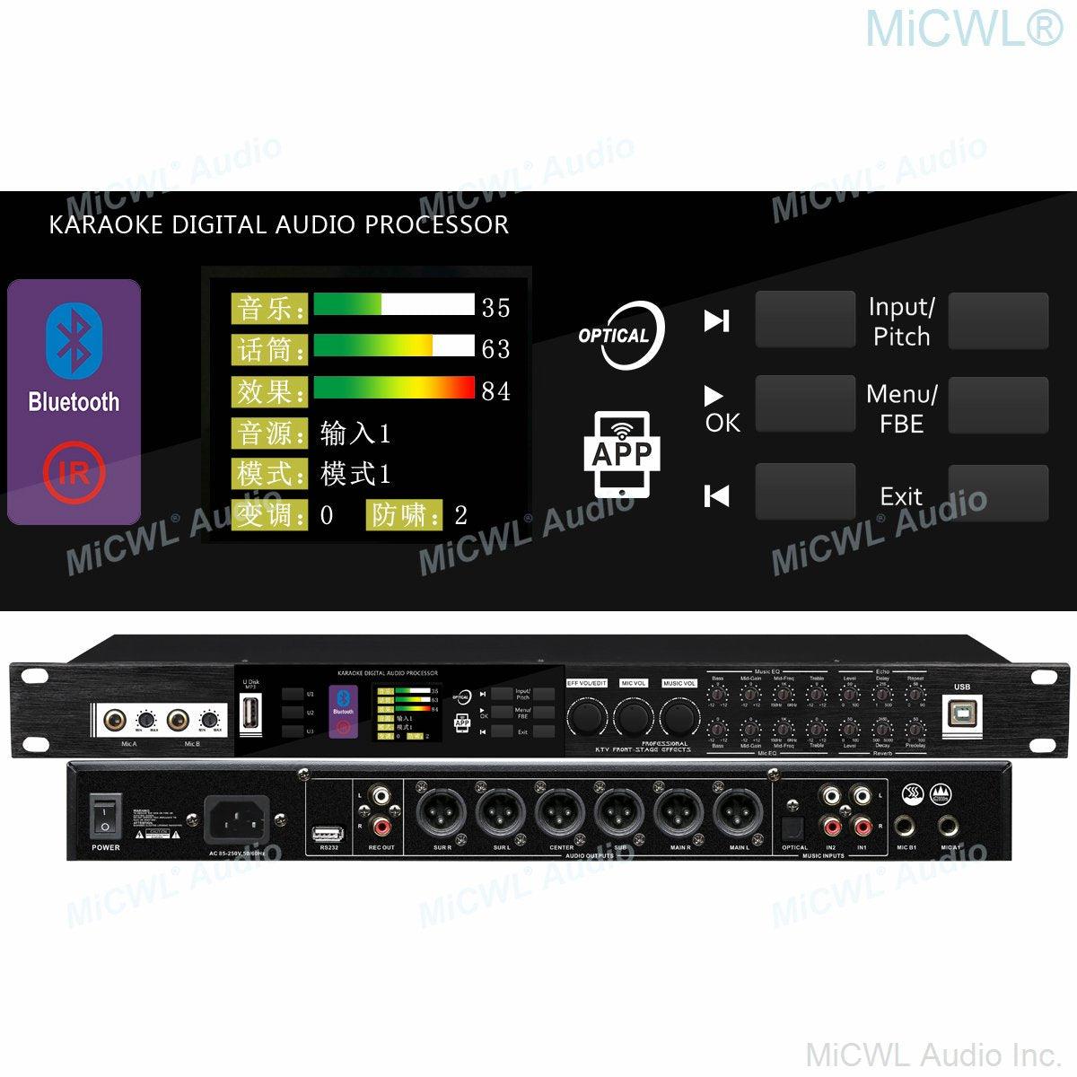 Digital Effector Microphone KX500 Effects Processor Stage Studio Bluetooth WiFi Wireless with Laptop iPhone Software - MiCWL Audio Inc