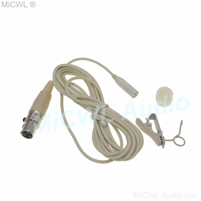 TA4F XLR mini Beige ME2 Clip Microphone For Shure UR24D SLXD PGXD ULXD BeltPack Transmitter - MiCWL Audio Inc