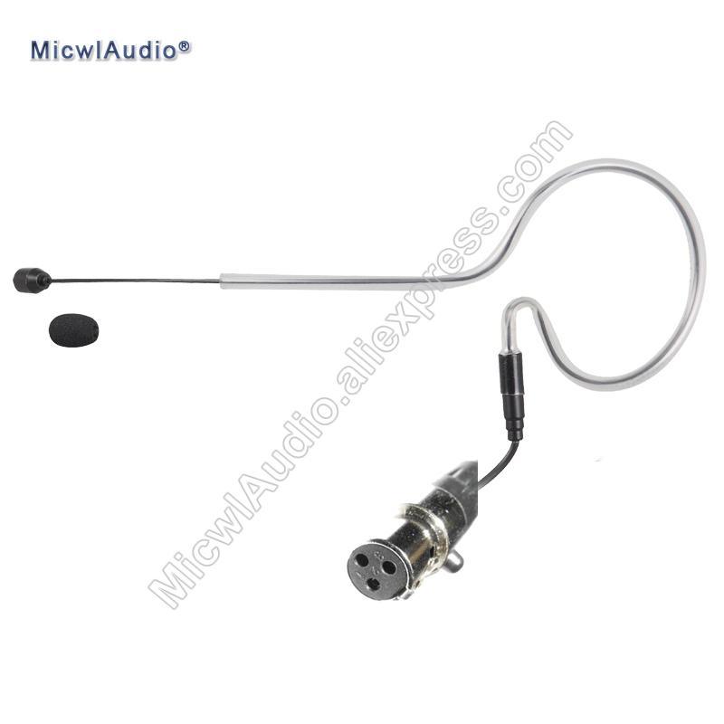 Single Hook Headset Conference Stage Condenser Microphone Headworn 3Pin for AKG TA3F Black MicwlAudio SE-009 - MiCWL Audio Inc