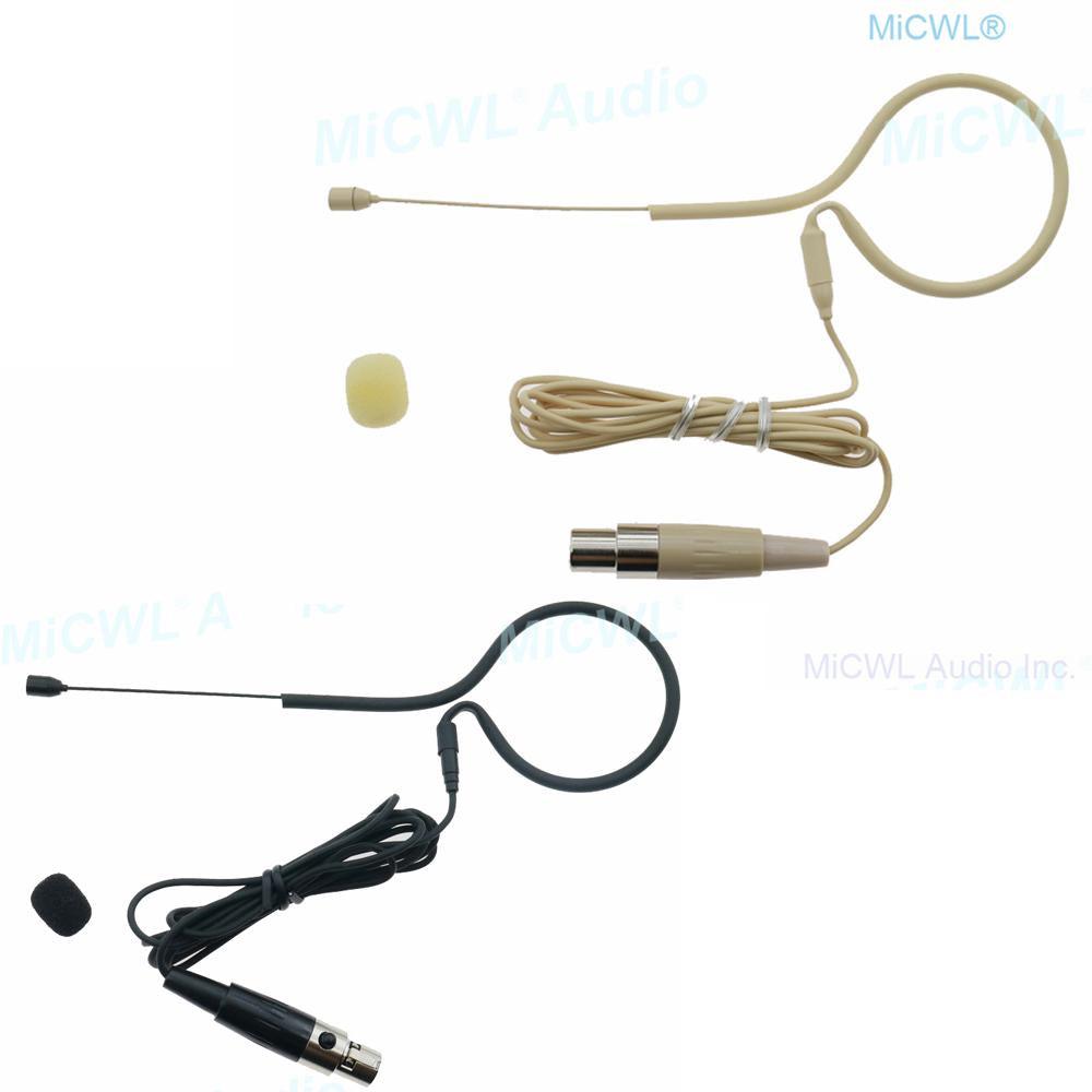 Luxury Single ear Headset Audio Microphone For Shure PGXD ULXD SLX BeltPack XLR mini 4Pin Beige Black 2 color - MiCWL Audio Inc