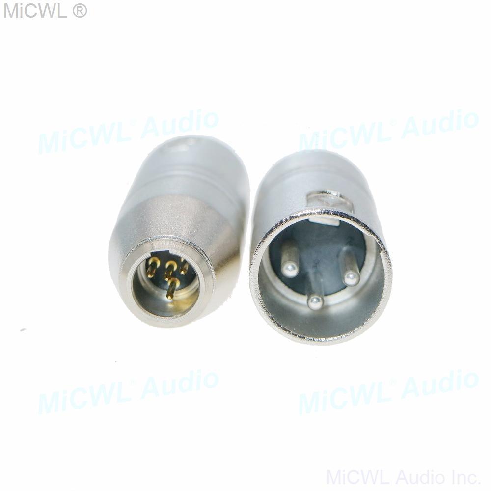 Metal TA4F 4Pin Male Shure Microphone To XLR 3Pin Male Adapter Converter - MiCWL Audio Inc
