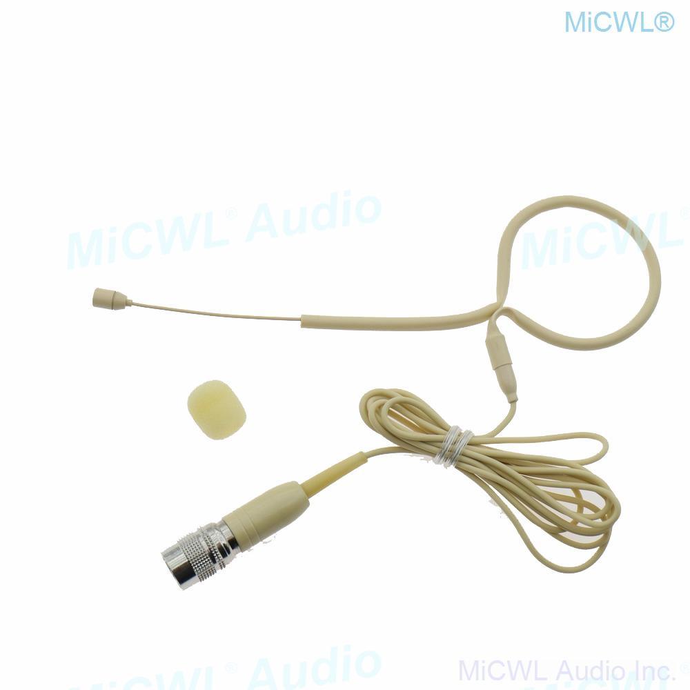 Hidden earset Headset Microphone For Audio Technica Wireless BeltPack Hirose 4Pin plug - MiCWL Audio Inc