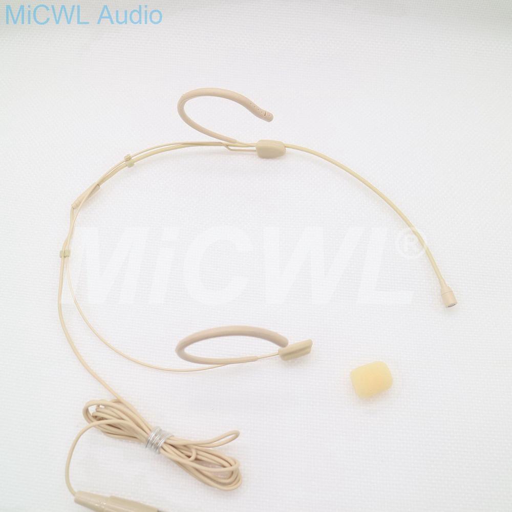 Beige Headset Omni-directional Microphone For Sennheiser Shure AKG Audio Technica Wireless System With Bodypack Transmitter - MiCWL Audio Inc