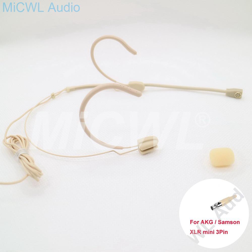 New Omni-directional Headset Microphone TA3F 3 pin Headworn Microphone For AKG Samson Wireless System Bodypack Transmitter - MiCWL Audio Inc