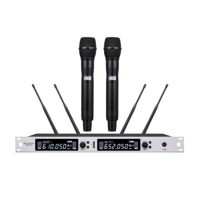 Professional EM6000 True Diversity Dual Channel PLL UHF Wireless Microphone Beta87 Good For Live Performance Singing 400m Long - MiCWL Audio Inc