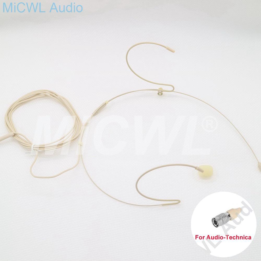 Head Worn Omni-directional Beige Headset Microphone For Sennheiser Shure AKG Samson Audio Technica Mipro 3.5 External Lock - MiCWL Audio Inc