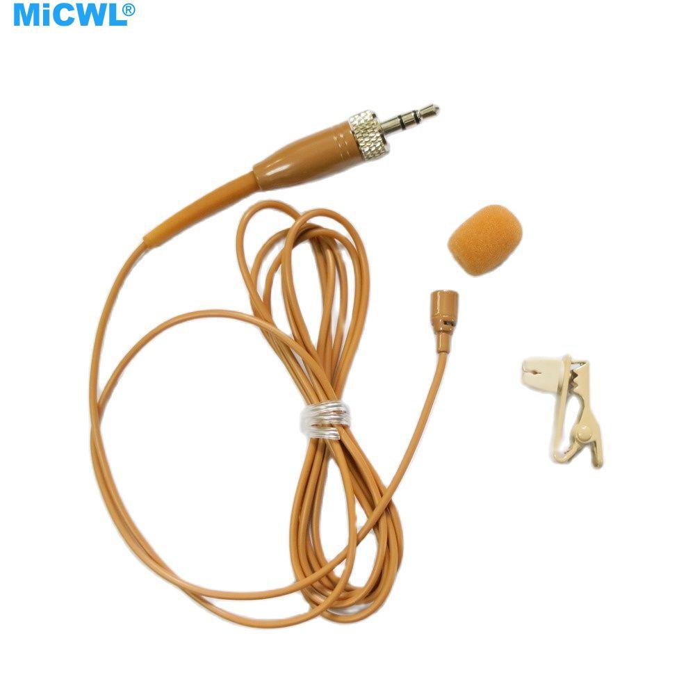 Brown Color Lavalier Tie Clip Microphone for Sennheiser Wireless Mic System Ideal for Stage Singing Churches Lectures - MiCWL Audio Inc