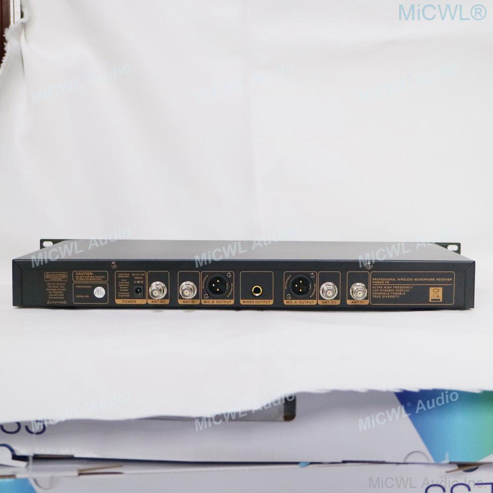 MiCWL ACT-702 UHF True Diversity Stage Performance Wireless Microphone System 2 Beige Headset Two Metal Handheld Dynamic Mic Set - MiCWL Audio Inc