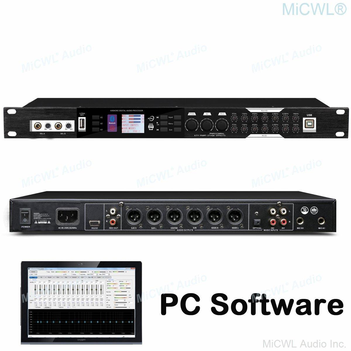 Pro KX-500 Digital Effector Processor Stage Studio 4 Microphone Input Bluetooth WiFi KX-200 Upgrade Version Laptop PC Software - MiCWL Audio Inc