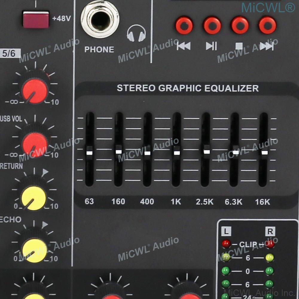 YAMAH MG6 6 Channel Bluetooth DJ Karaoke Laptop Live Mixer 4+2 Sound Card Mixing Console with USB 48V Phantom 7-Brand EQ - MiCWL Audio Inc