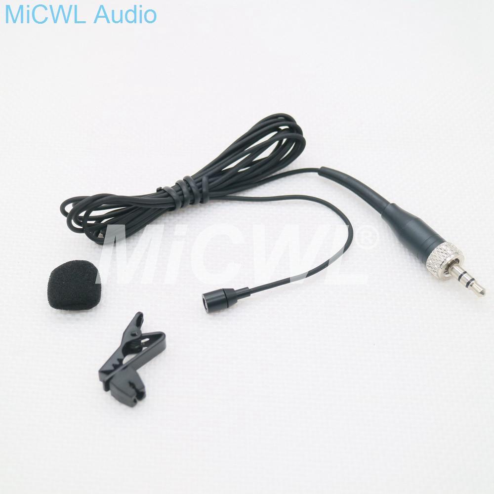 Mini Clip Lavalier Lapel Microphone for Sennheiser Belt Pack Wireless System 3.5mm Lock Jack Black Beige color - MiCWL Audio Inc