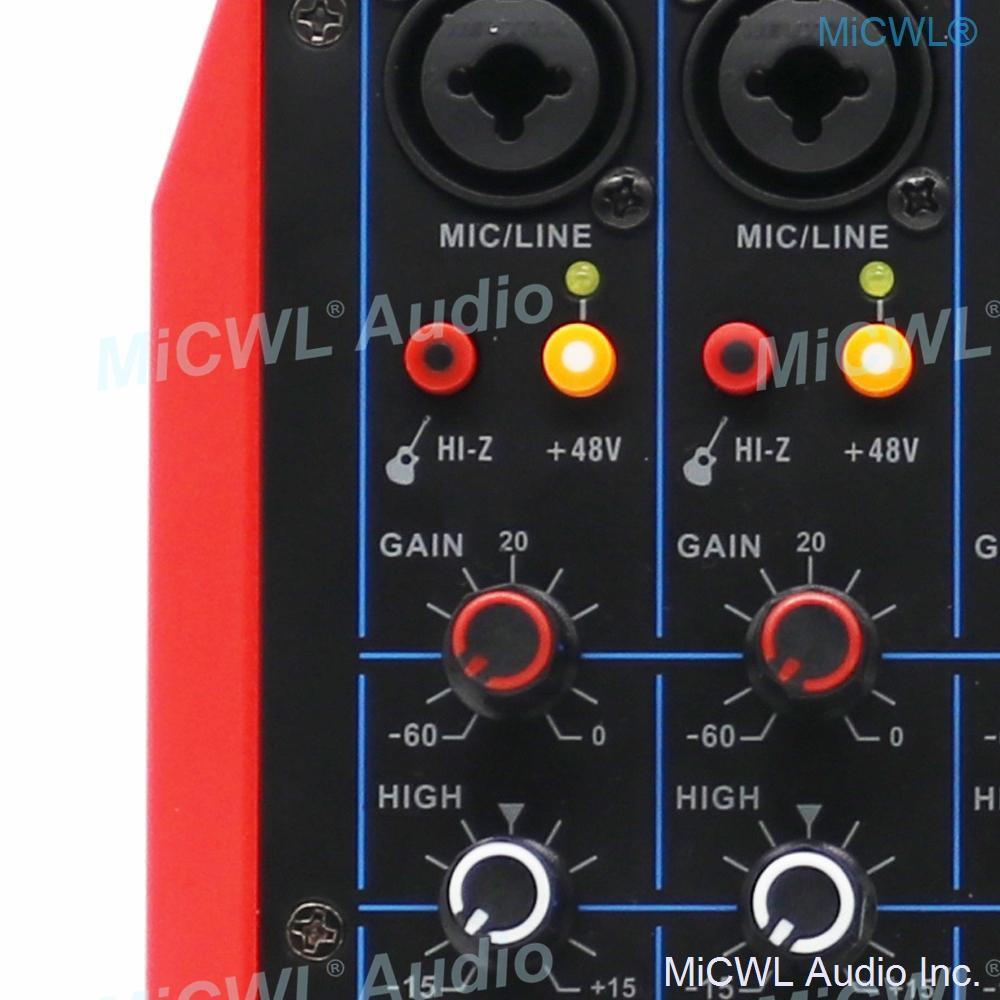 Pro USB 4 Channel Audio Mixer Portable Bluetooth Mixing Console Computer Live Studio Stage Microphone EQ USB 48V Switch AG4 - MiCWL Audio Inc