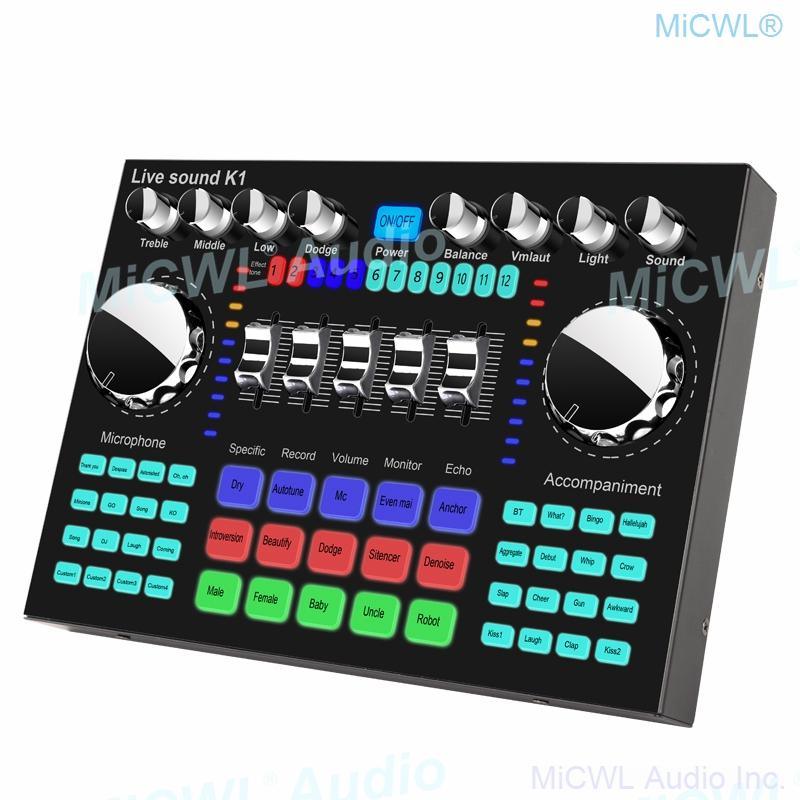 Pro Digital Computer Sound Card Audio Live Mixer for PC Mobile Phone Network Live Video - MiCWL Audio Inc