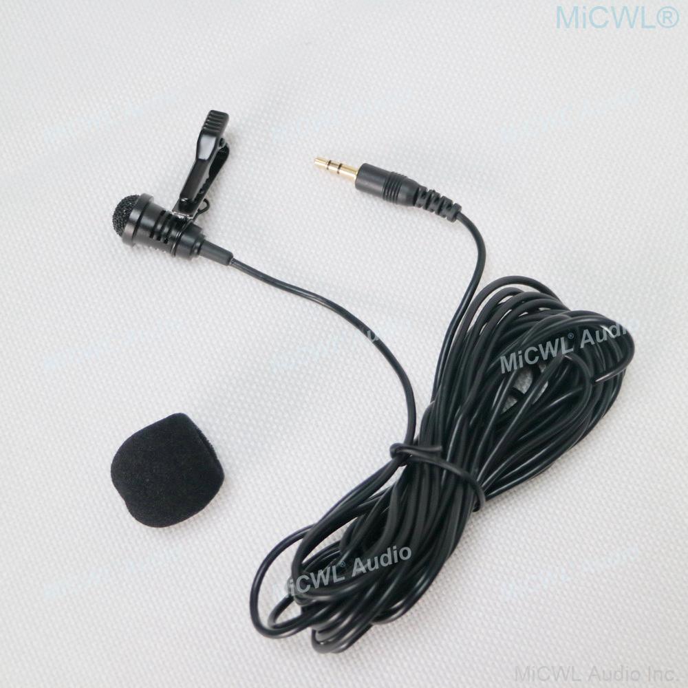 Clip-On Clip Lapel Cardioid Microphone with 3.5mm Stereo Jack Plug 6m Cable for Laptop PC Camera etc - MiCWL Audio Inc