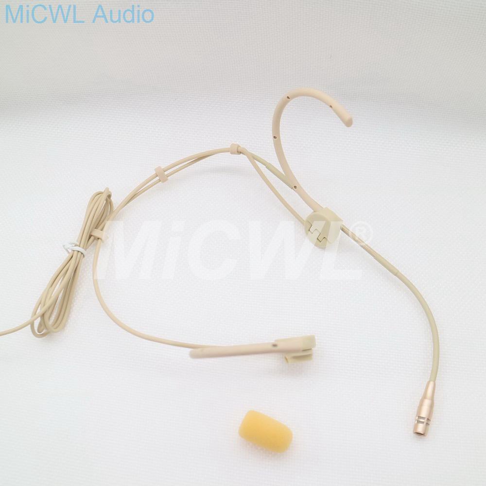 High-Quality Condenser Flooding Headset Microphone Adjustable Headworn Microphone For Sennheiser Shure AKG Audio Technica Beige - MiCWL Audio Inc