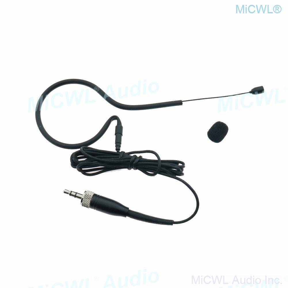 SL HeadMic 1 SB Hidden Black earset Headset Microphone For Sennheiser G2 G3 G4 G5 BeltPack 3.5mm Lock - MiCWL Audio Inc