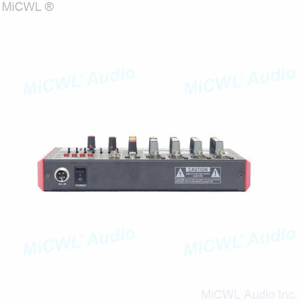 MG6 6 Microphone Input Channel Professional Sound Audio Stage Home Studio Live Mixng Bluetooth EQ USB 48V Console Mixer - MiCWL Audio Inc
