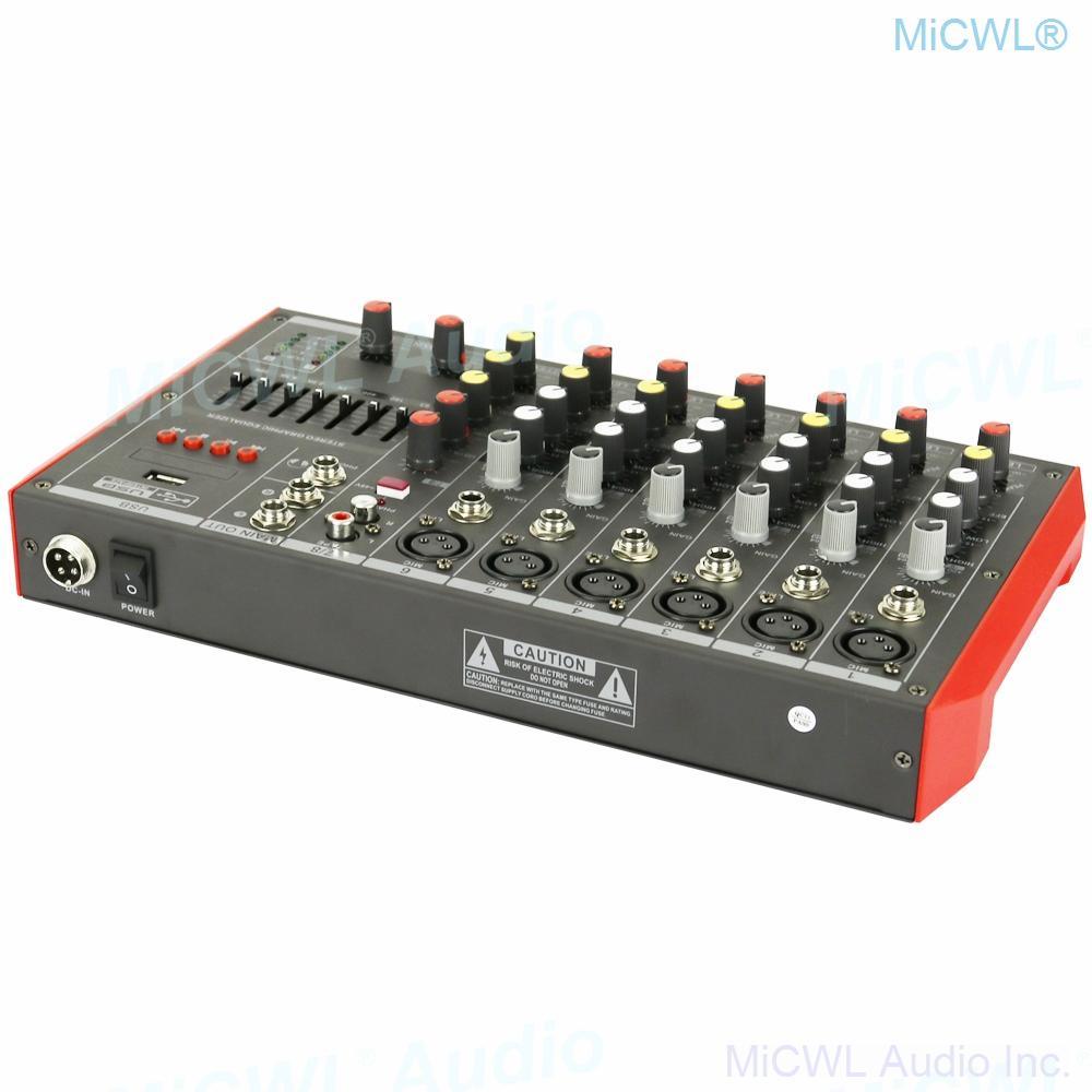 Bluetooth Mixer 8 Microphone Channel 8-Input 2-Bus A Stereo Sound Mixing Console With USB 48V Phantom Power XLR 3Pin 6.5mm Line - MiCWL Audio Inc