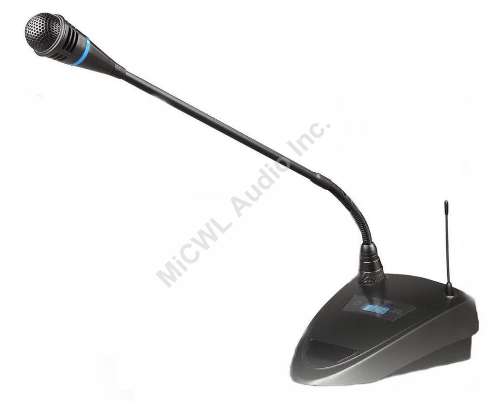 MiCWL 8 Desktop Gooseneck Audio Wireless Microphone 400 Channel Conference Radio Cordless Meeting Room System 8 XLR - MiCWL Audio Inc
