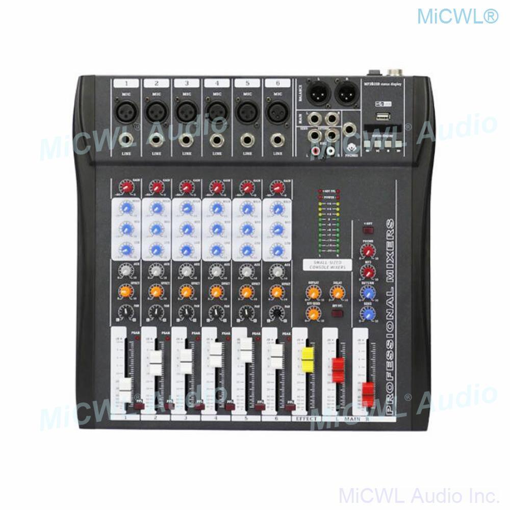 MiCWL Bluetooth 6 Channel Audio Mixer Microphone Mixing Console Sound Mixer with 48V USB DSP one year guarantee - MiCWL Audio Inc