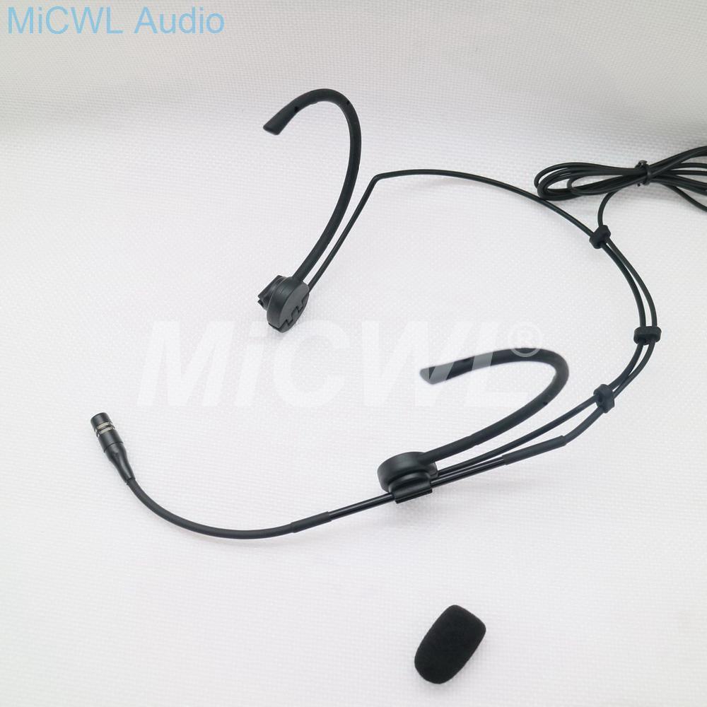 High-Quality Condenser Adjustable Headworn Microphone Foldable Headset Microphone For Sennheiser Shure AKG Audio Technica Black - MiCWL Audio Inc