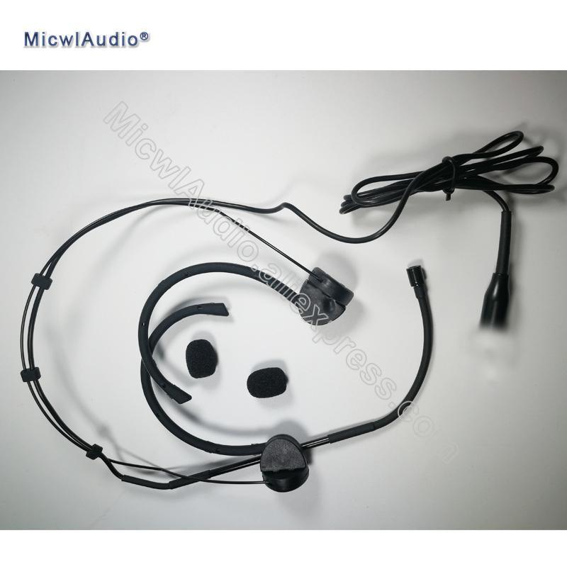 Dual Earhook Headset Microphone For Sennheiser Shure Audio Technica AKG 3.5mm Lock Mipro Condenser Headworn Connector Separable - MiCWL Audio Inc