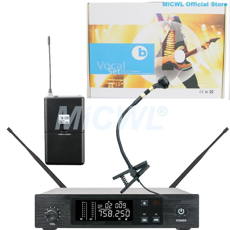 QLX UHF Digital Wireless Instrument Cardioid Microphone Karaoke Stage Performance Gooseneck Instruments Mic MiCWL D100 - MiCWL Audio Inc