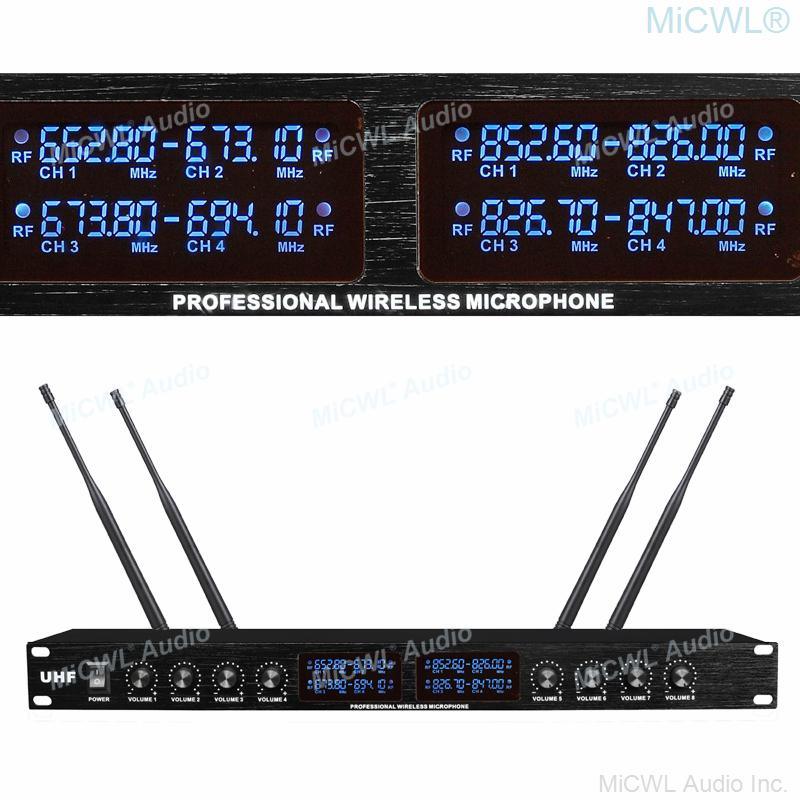 Professional 8 Channel Wireless Microphone System 8 Table Conference Gooseneck Mic UHF Fixed Frequency Anti-Interference - MiCWL Audio Inc