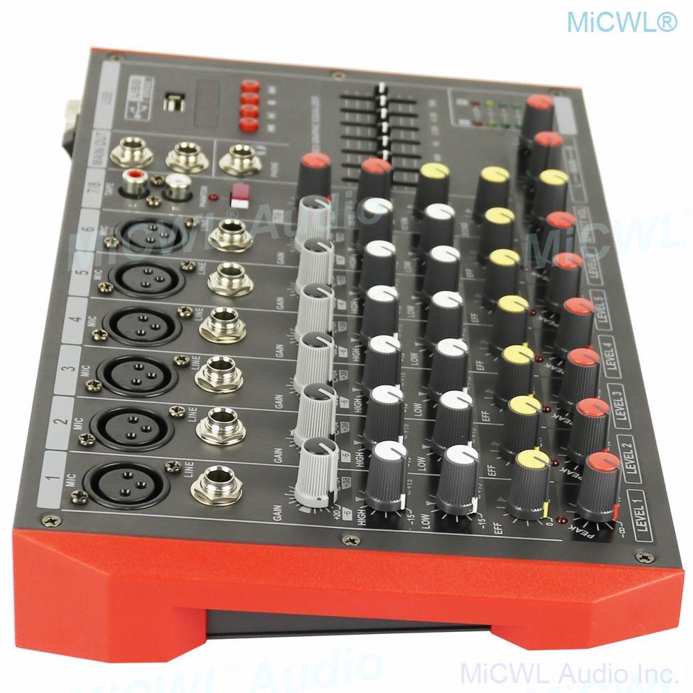 Bluetooth Mixer 8 Microphone Channel 8-Input 2-Bus A Stereo Sound Mixing Console With USB 48V Phantom Power XLR 3Pin 6.5mm Line - MiCWL Audio Inc