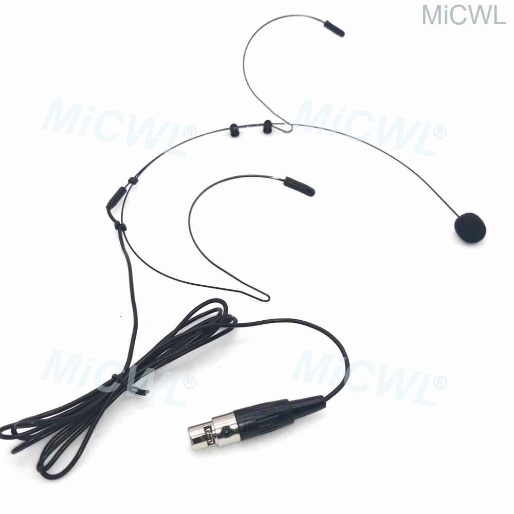 MiCWL SL Black HeadMic Headset Pro Microphone For AKG Samson Gemini Wireless BeltPack Transmitter XLR 3Pin mini TA3F - MiCWL Audio Inc