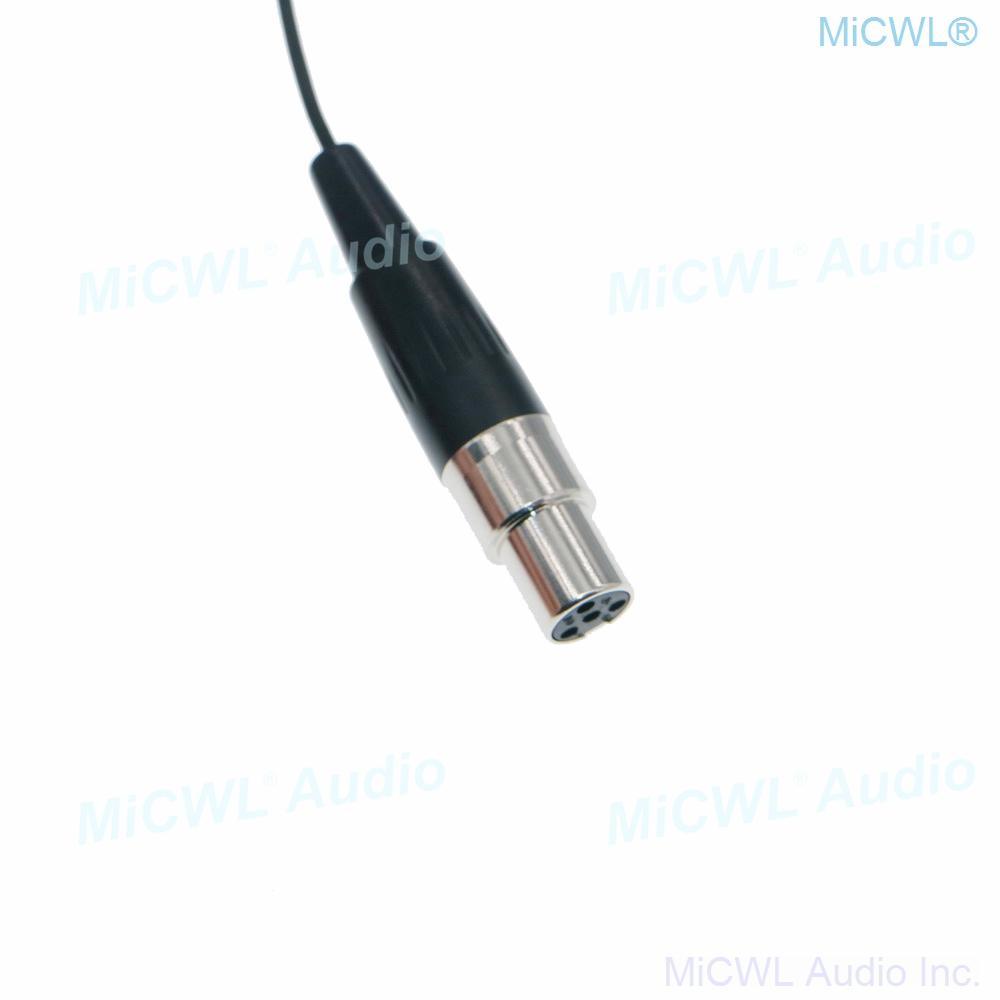 Tie Clip Lavalier Lavalier Microphone for Shure 4Pin Mini XLR ULX SLX PGX GLX QLX Wireless BeltPack Black Cardioid Mic - MiCWL Audio Inc