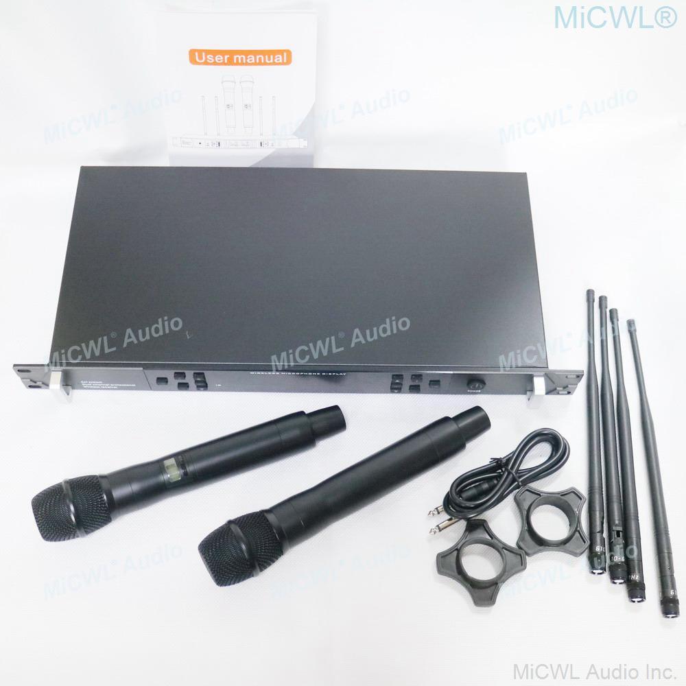 ACT-700 Dual Channel Professional Stage Performance Wireless Microphone System UHF True Diversity With Two Metal Handheld Mic - MiCWL Audio Inc