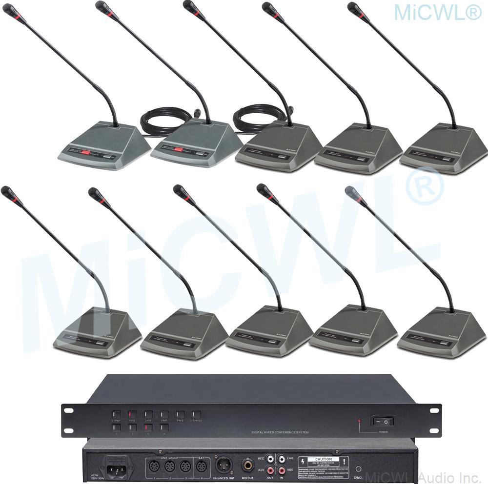 CCS200 Wired Table Gooseneck Conference Microphone System Meeting Room Solutions President Delegate Mics MiCWL A350M-A04 - MiCWL Audio Inc