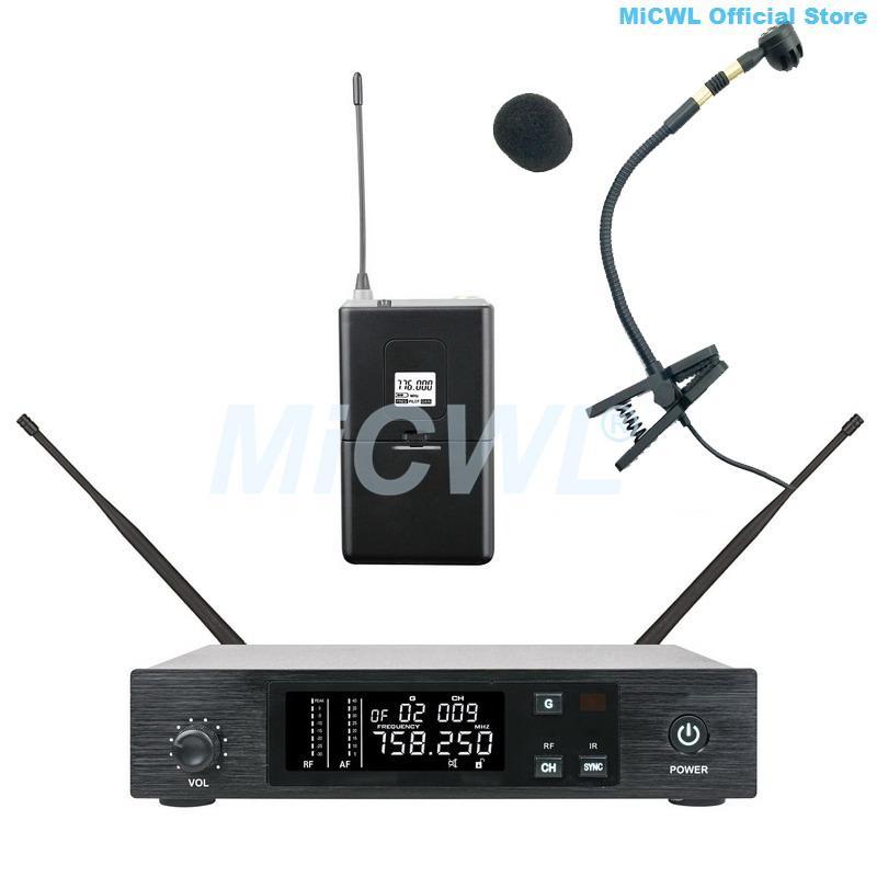 QLX UHF Digital Wireless Instrument Cardioid Microphone Karaoke Stage Performance Gooseneck Instruments Mic MiCWL D100 - MiCWL Audio Inc