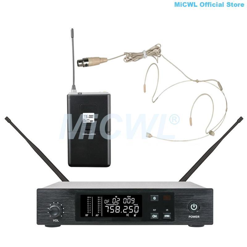 GLX UHF Digital Wireless Microphone Karaoke Stage Home Church School Beige Headset Microphones System MiCWL D100 - MiCWL Audio Inc