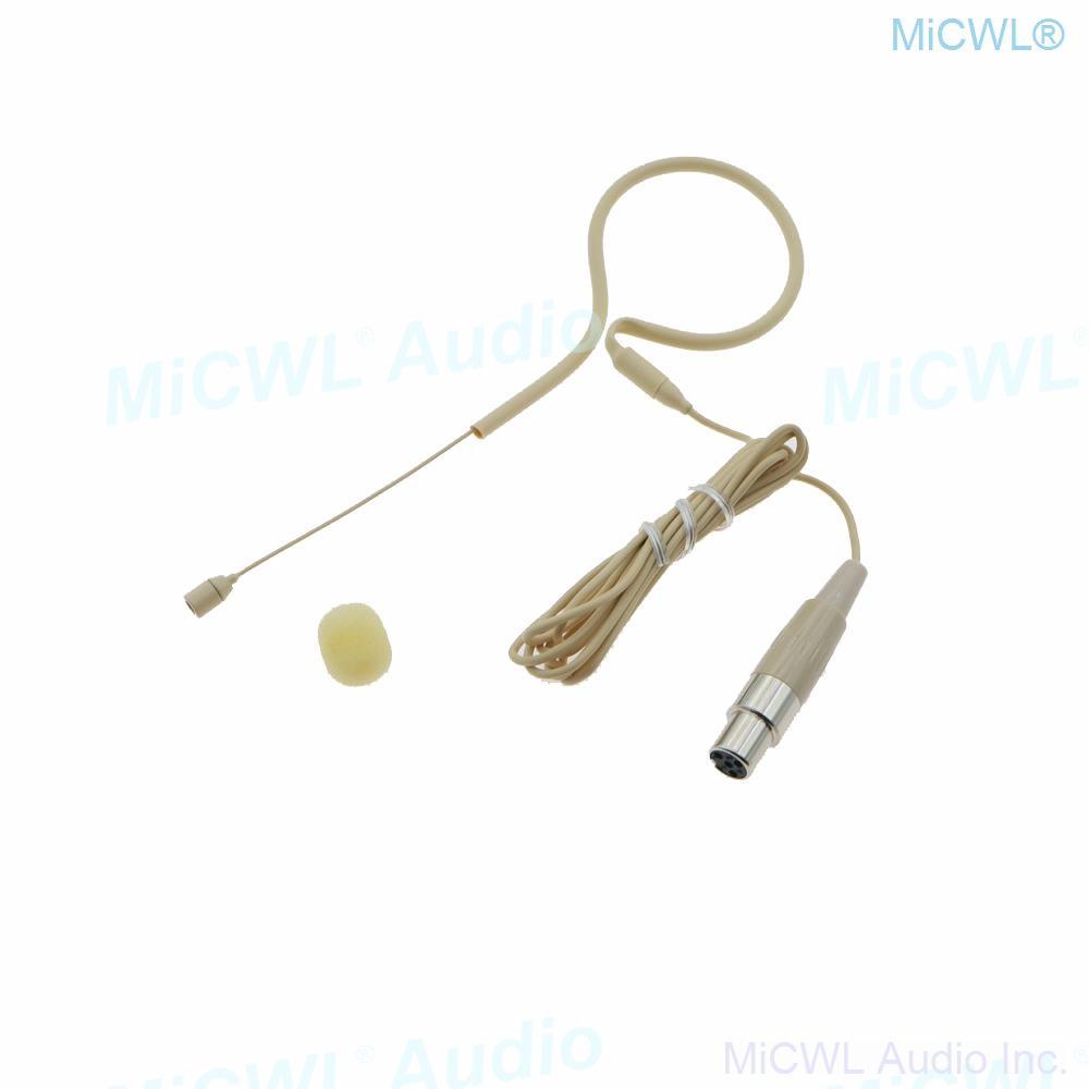 Luxury Single ear Headset Audio Microphone For Shure PGXD ULXD SLX BeltPack XLR mini 4Pin Beige Black 2 color - MiCWL Audio Inc