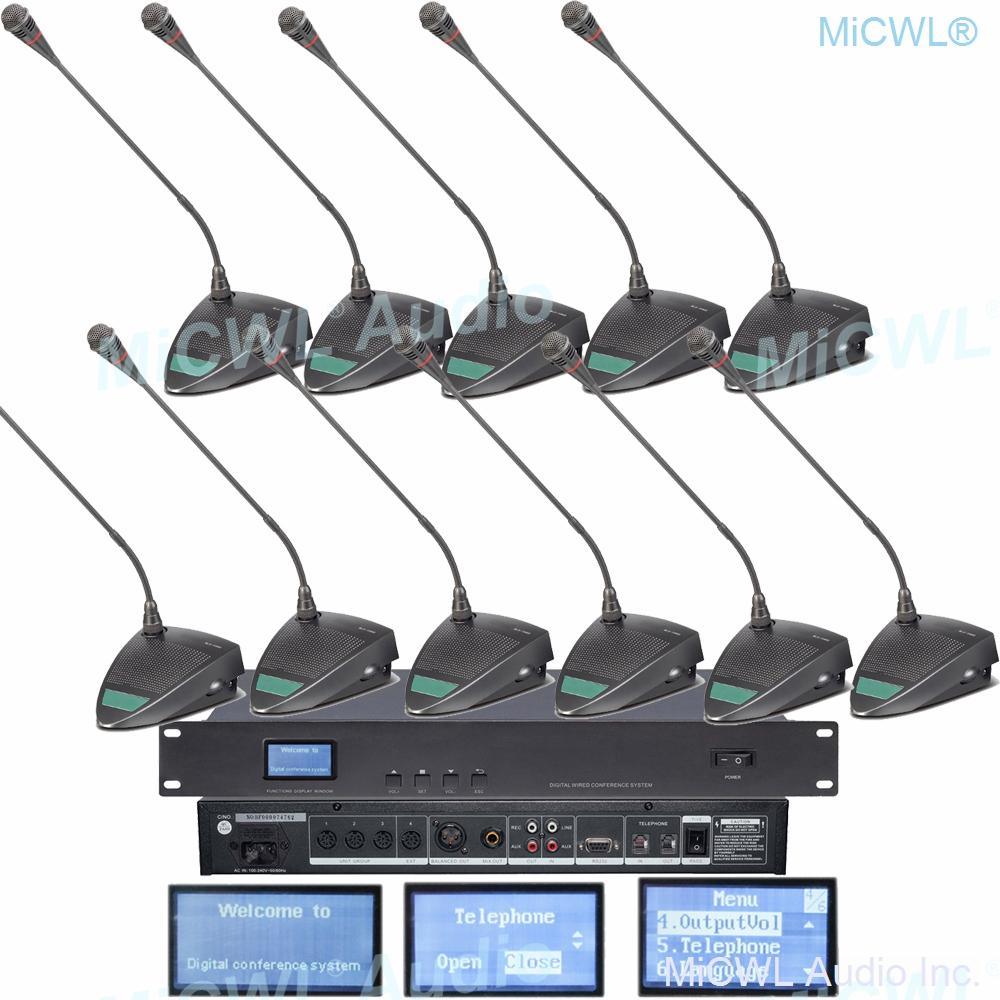Professional IEM800 Digital Conference Microphone System Built-in speaker Desktop Gooseneck President Delegate MiCWL A351M-A06 - MiCWL Audio Inc