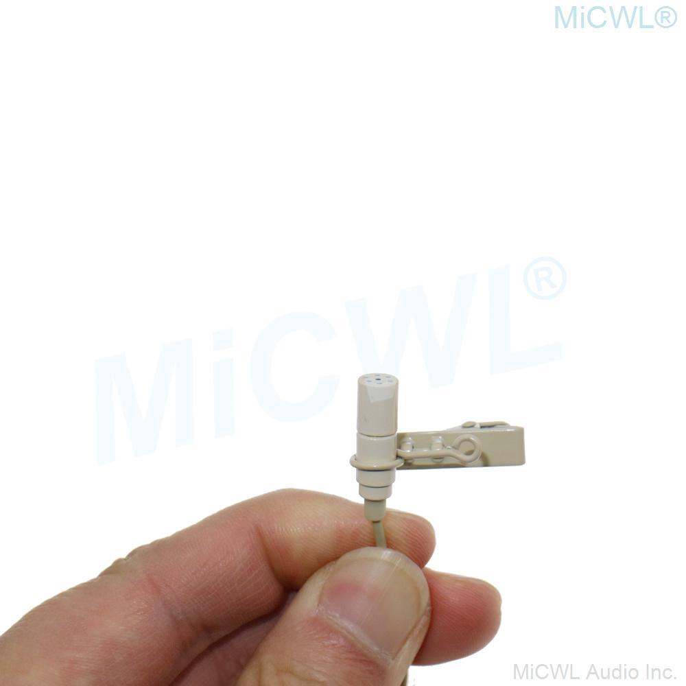 ATW2500 Beige Wireless Tie Clips Microphone For Audio Technica Lavalier Lapel BeltPack Transmitter Hirose 4Pin - MiCWL Audio Inc