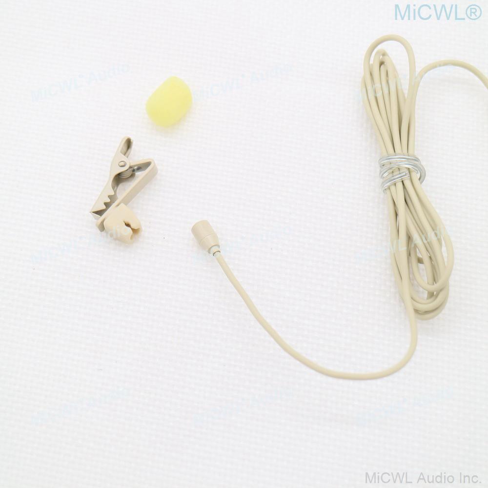 Replaceable Tie Clip Lapel Microphone For AKG Shure Audio-Technica Sennheise MiPro Wireless Beige Omnidirectional Mic Mike Mini - MiCWL Audio Inc