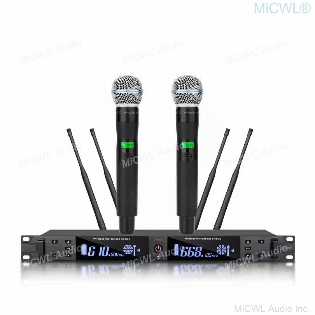 Pro QLXD Bigger LED Screen UHF Wireless Dual KSM8 Microphone System High Quality SKM9000 Beta58 Headset Audio Microfones - MiCWL Audio Inc