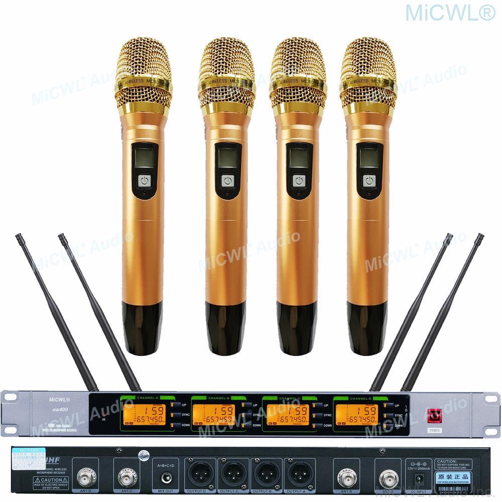 Original ew400 Gold 4 Handheld Digital Wireless Stage Studio KTV DJ Karaoke Microphone System UHF Adjustable Frequency MiCWL - MiCWL Audio Inc